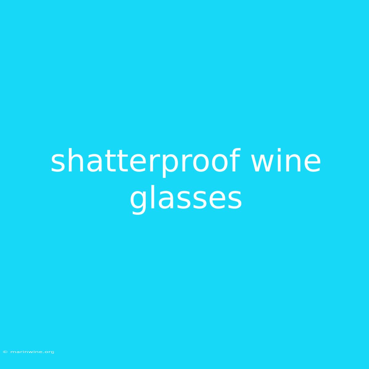 Shatterproof Wine Glasses