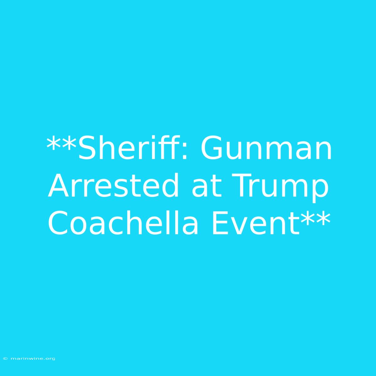 **Sheriff: Gunman Arrested At Trump Coachella Event**