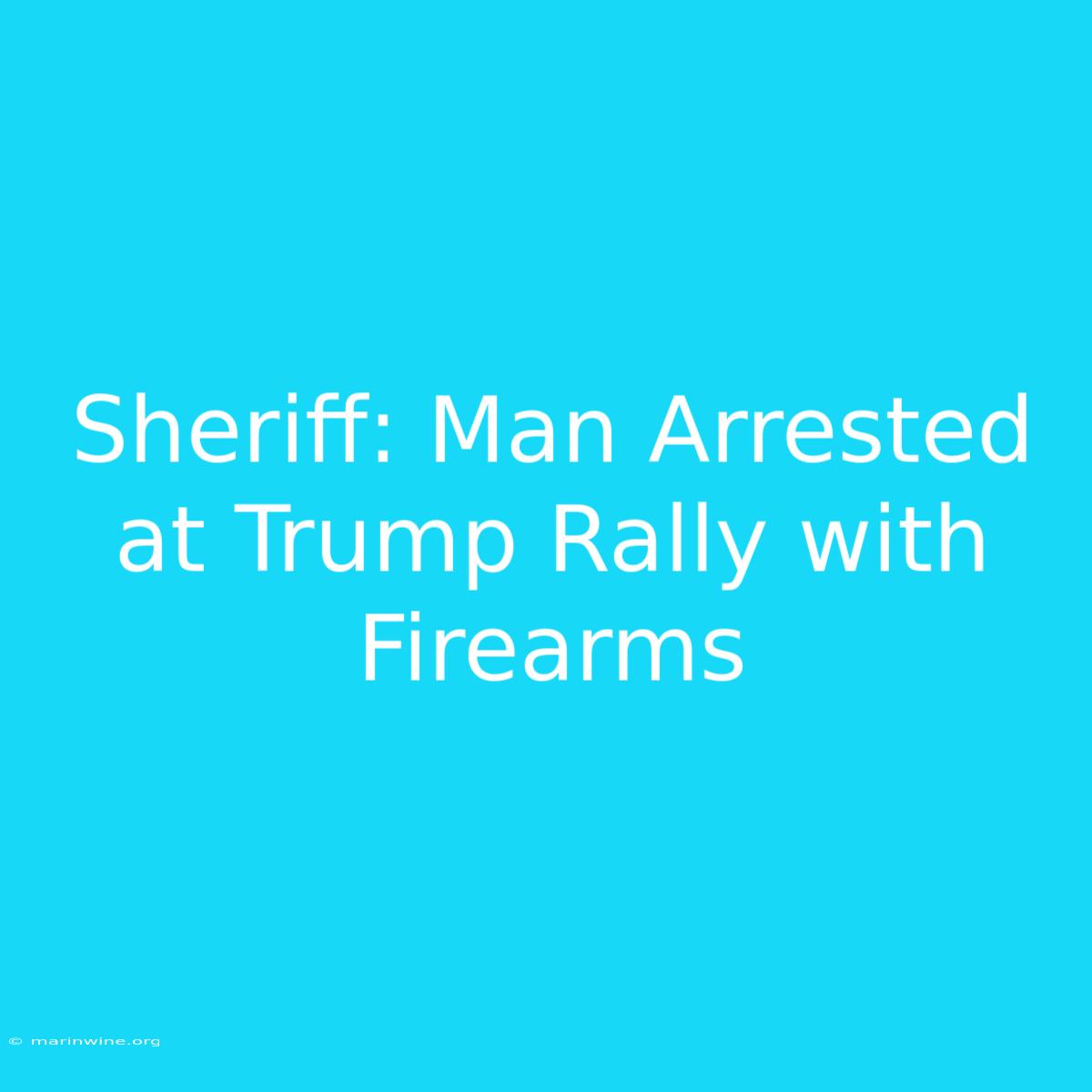 Sheriff: Man Arrested At Trump Rally With Firearms 