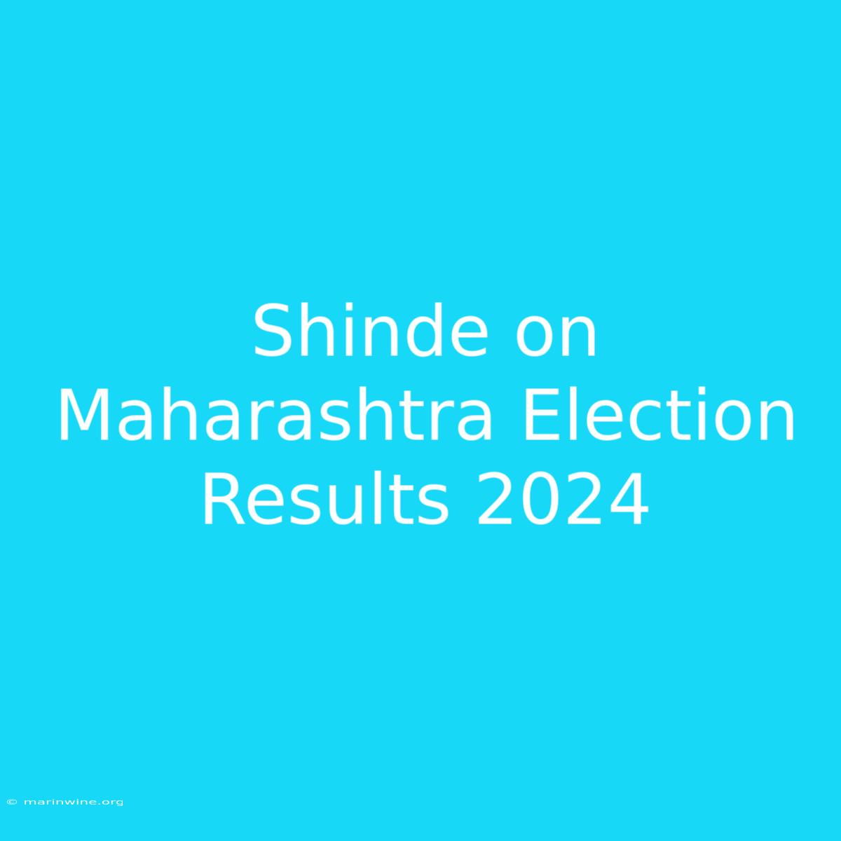 Shinde On Maharashtra Election Results 2024