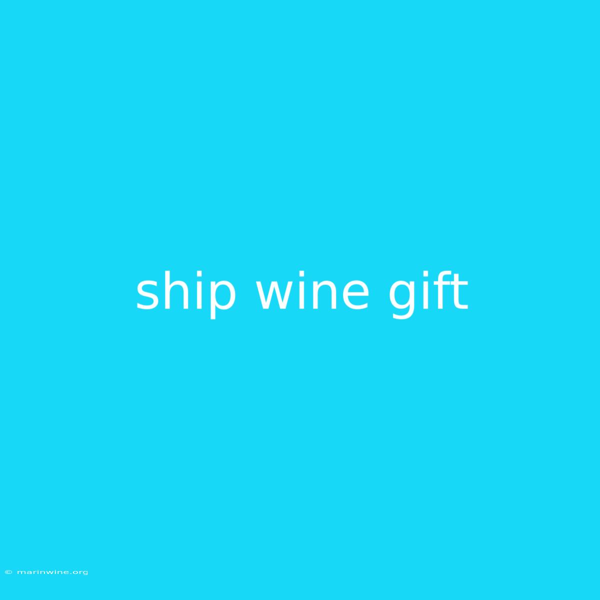 Ship Wine Gift