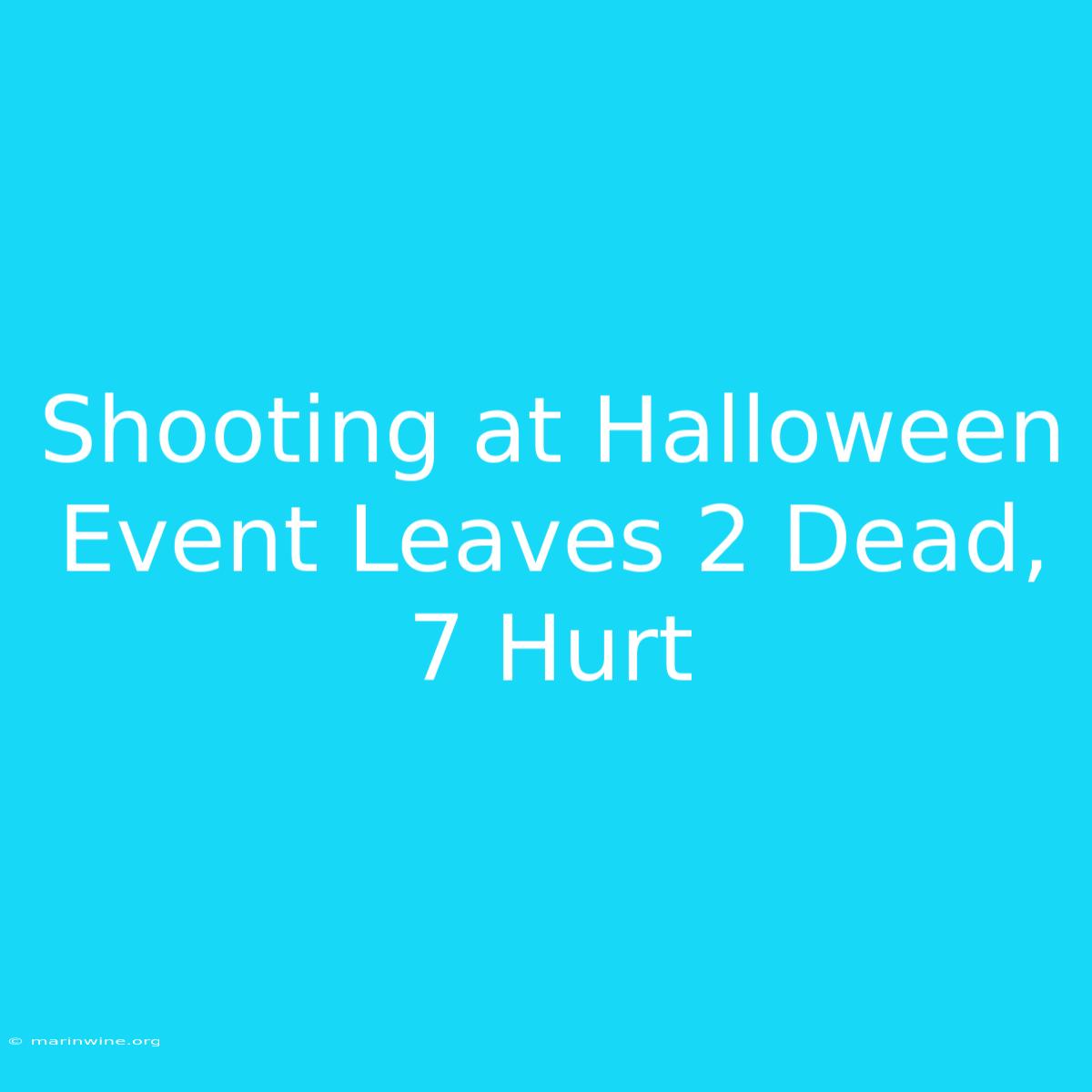 Shooting At Halloween Event Leaves 2 Dead, 7 Hurt