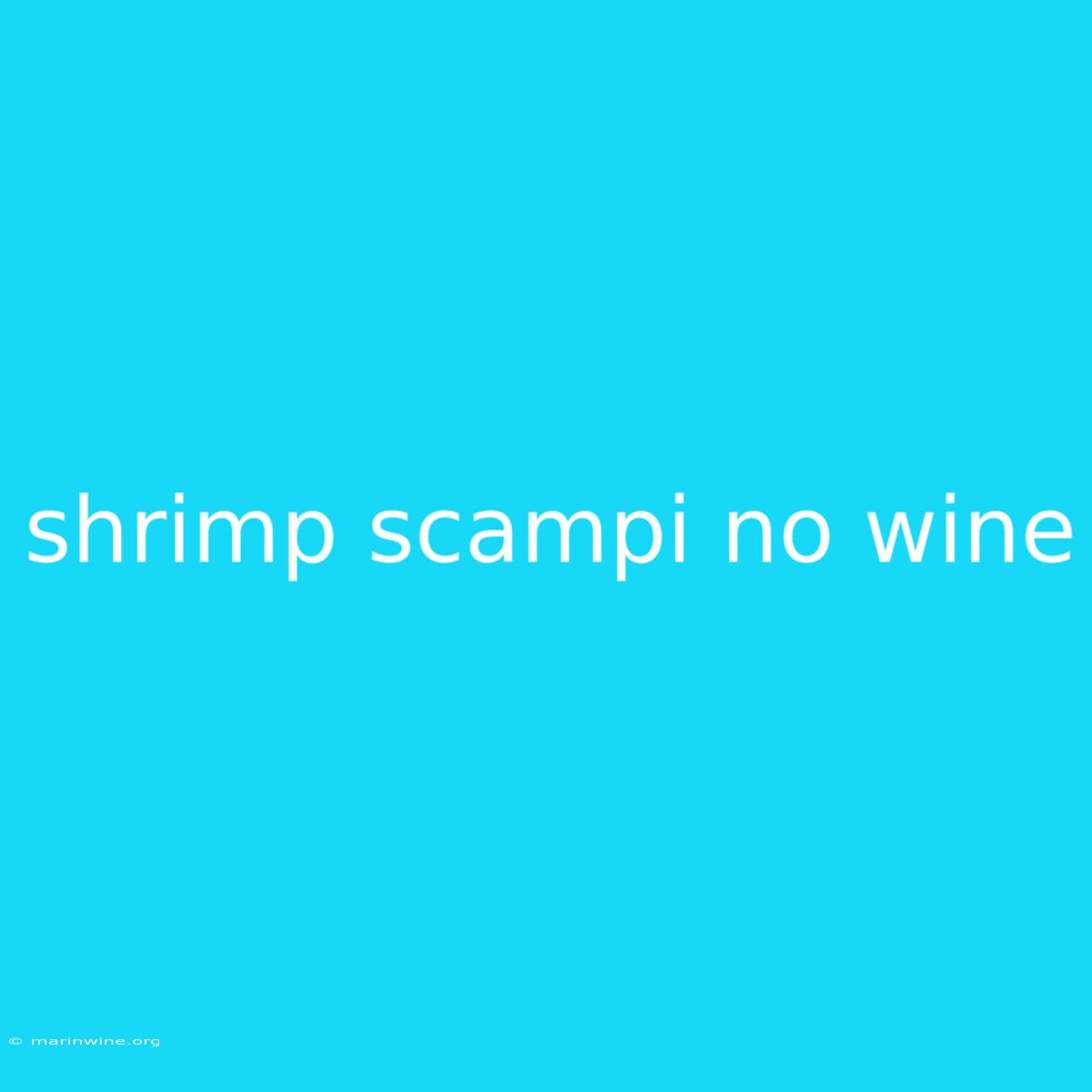 Shrimp Scampi No Wine