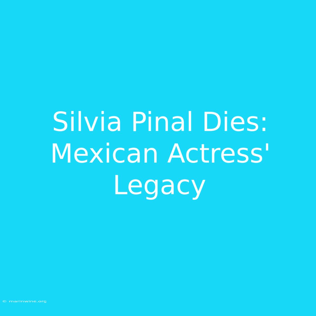 Silvia Pinal Dies: Mexican Actress' Legacy