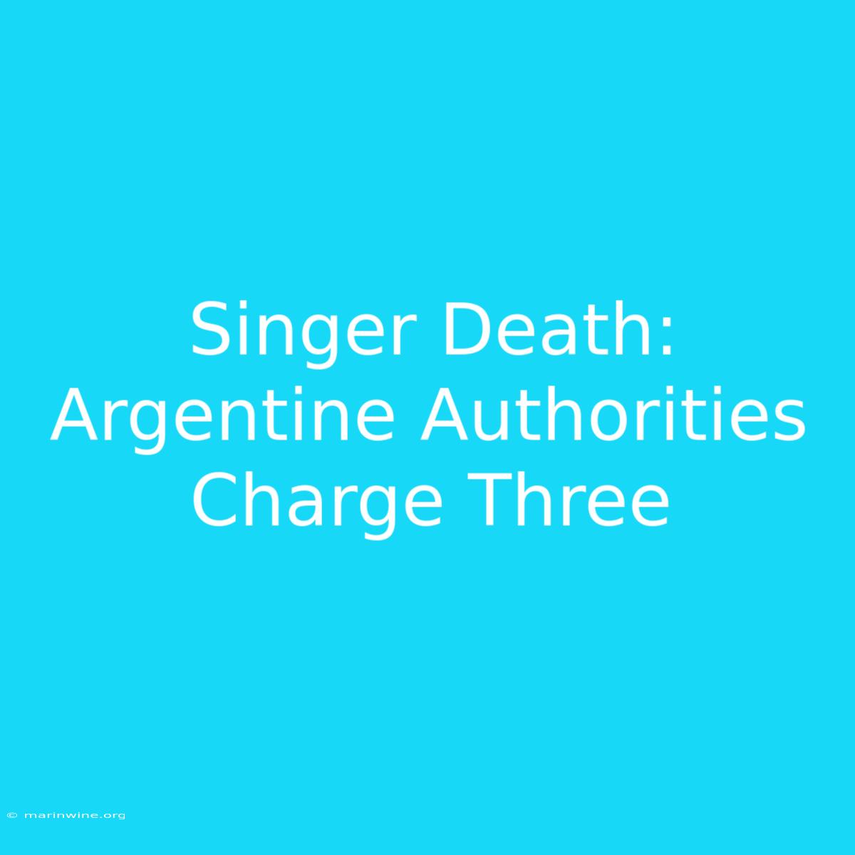 Singer Death: Argentine Authorities Charge Three 