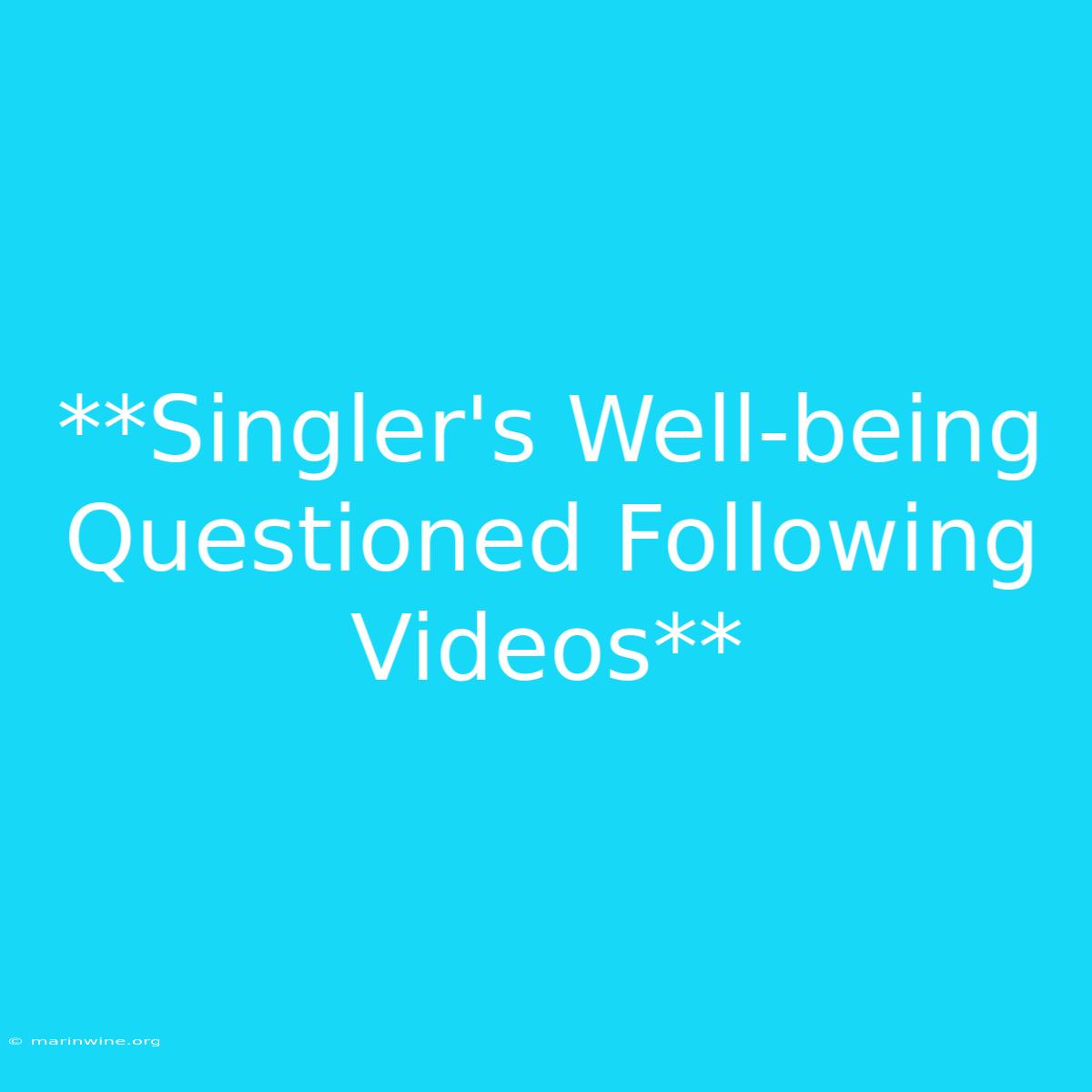 **Singler's Well-being Questioned Following Videos**