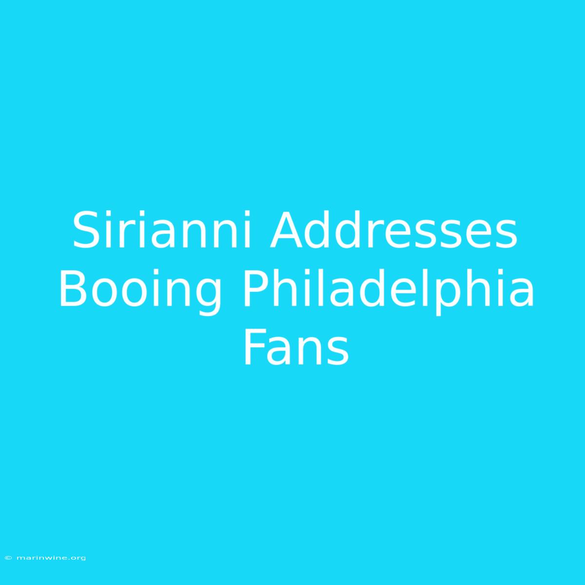 Sirianni Addresses Booing Philadelphia Fans 