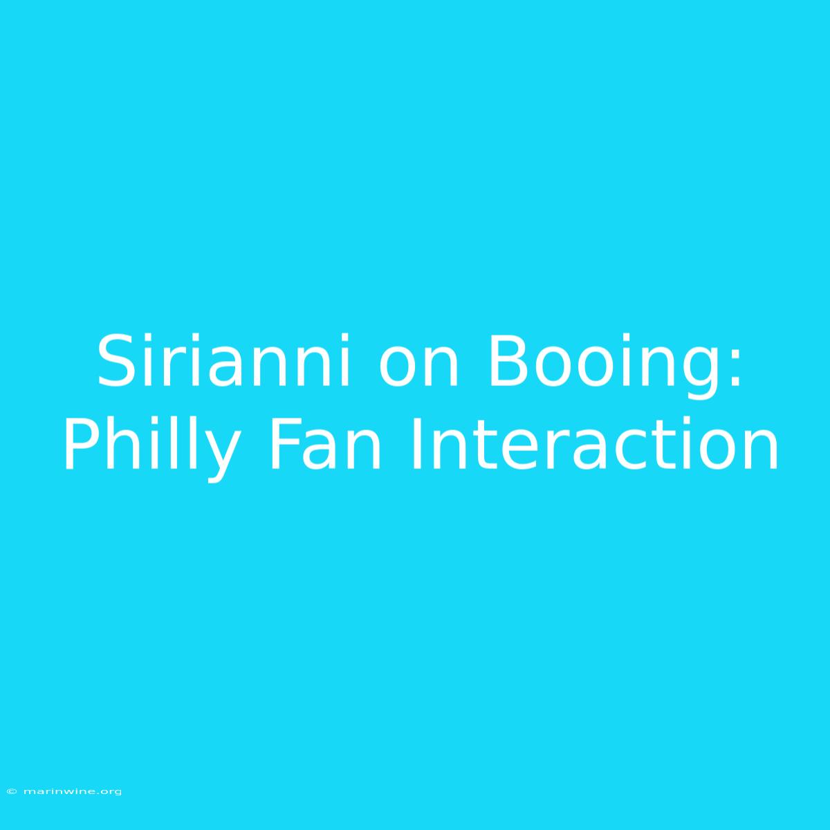 Sirianni On Booing: Philly Fan Interaction 