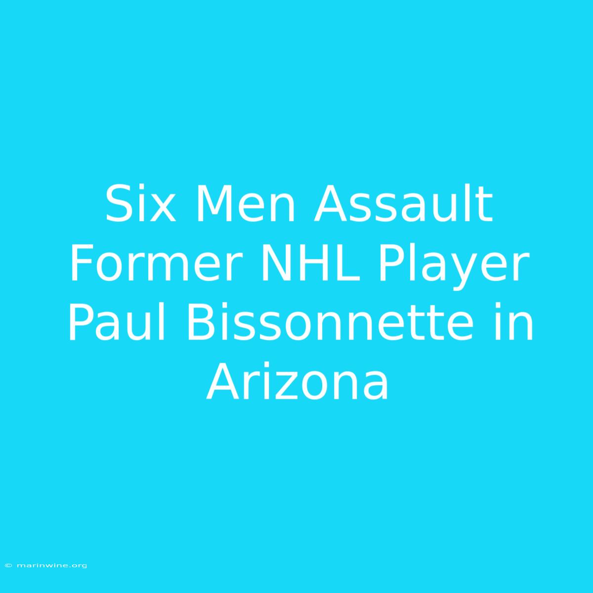 Six Men Assault Former NHL Player Paul Bissonnette In Arizona