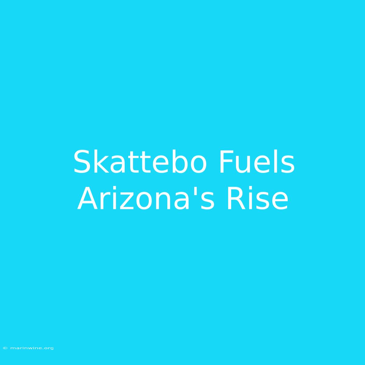 Skattebo Fuels Arizona's Rise