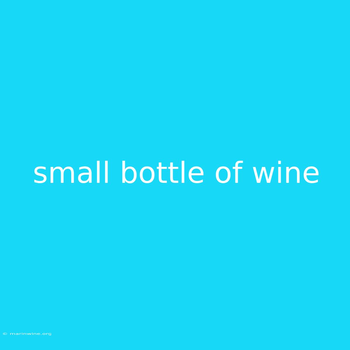 Small Bottle Of Wine