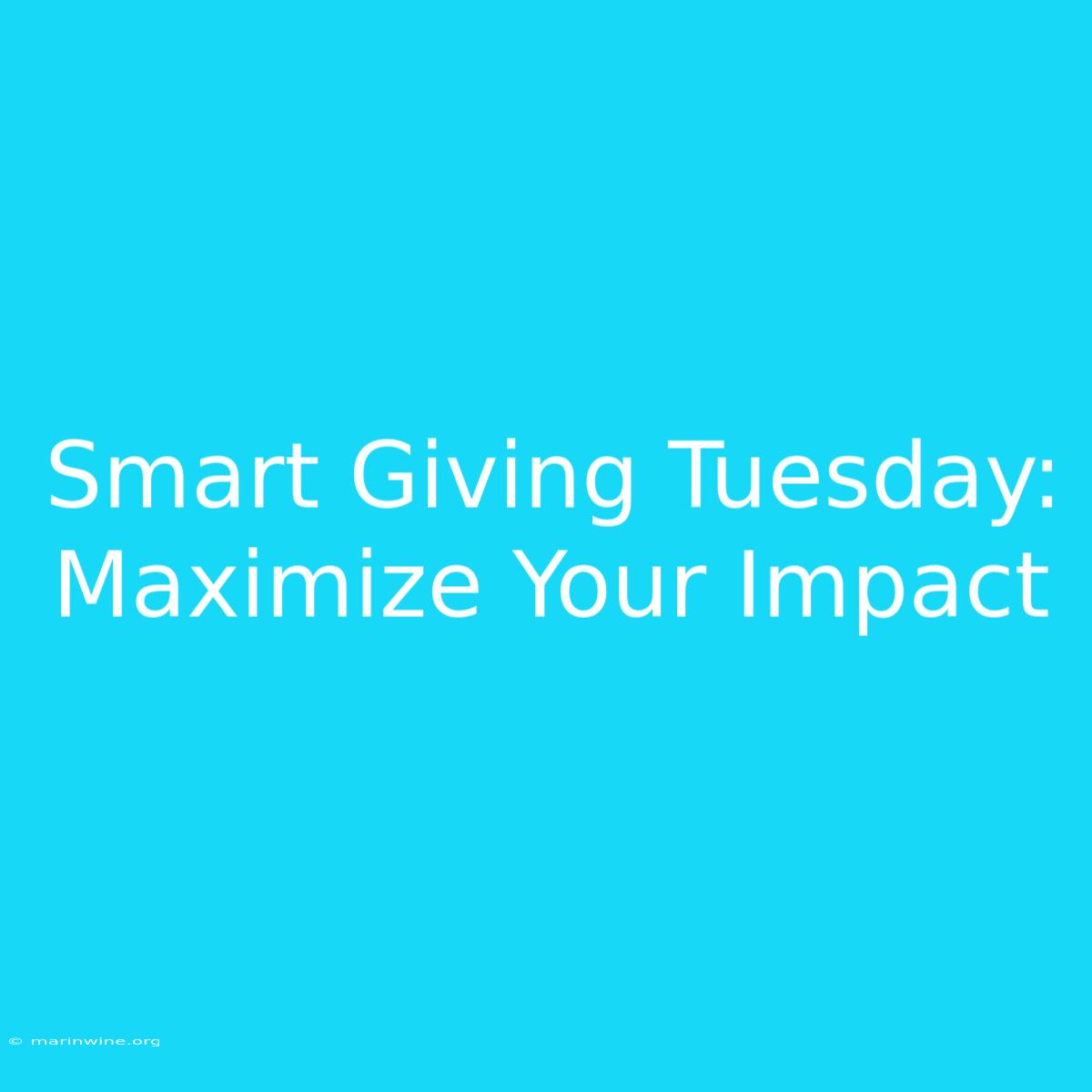 Smart Giving Tuesday: Maximize Your Impact