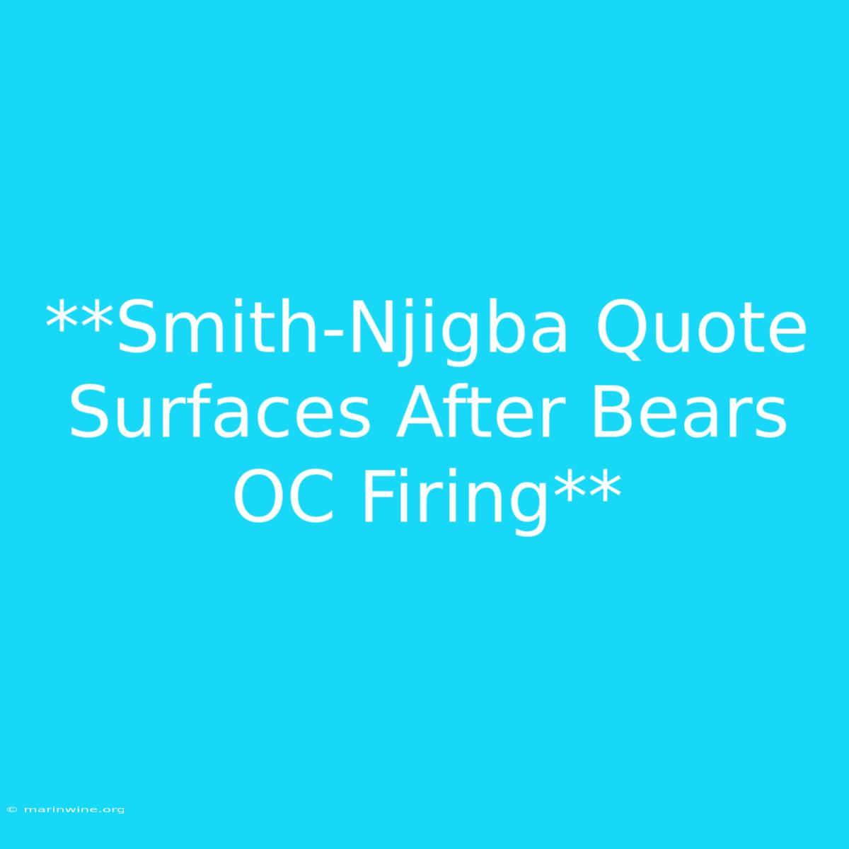 **Smith-Njigba Quote Surfaces After Bears OC Firing**