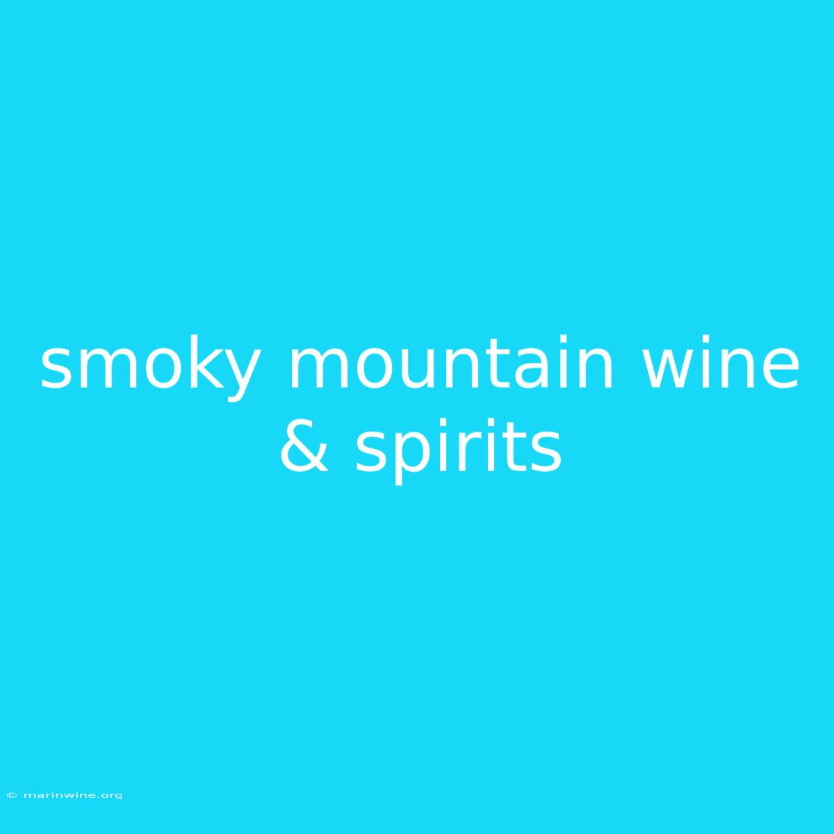 Smoky Mountain Wine & Spirits