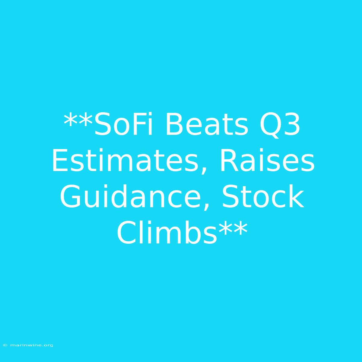 **SoFi Beats Q3 Estimates, Raises Guidance, Stock Climbs**