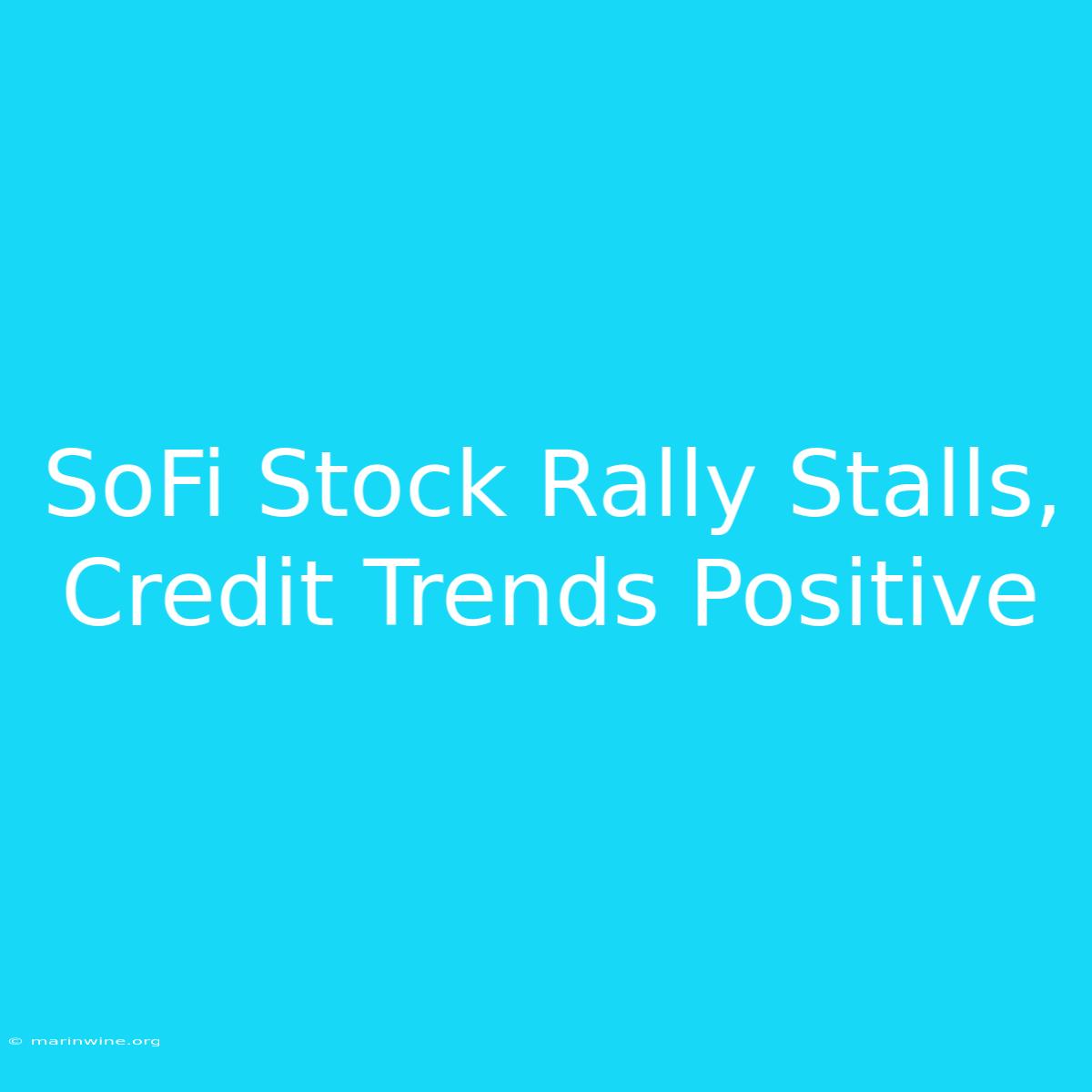 SoFi Stock Rally Stalls, Credit Trends Positive 