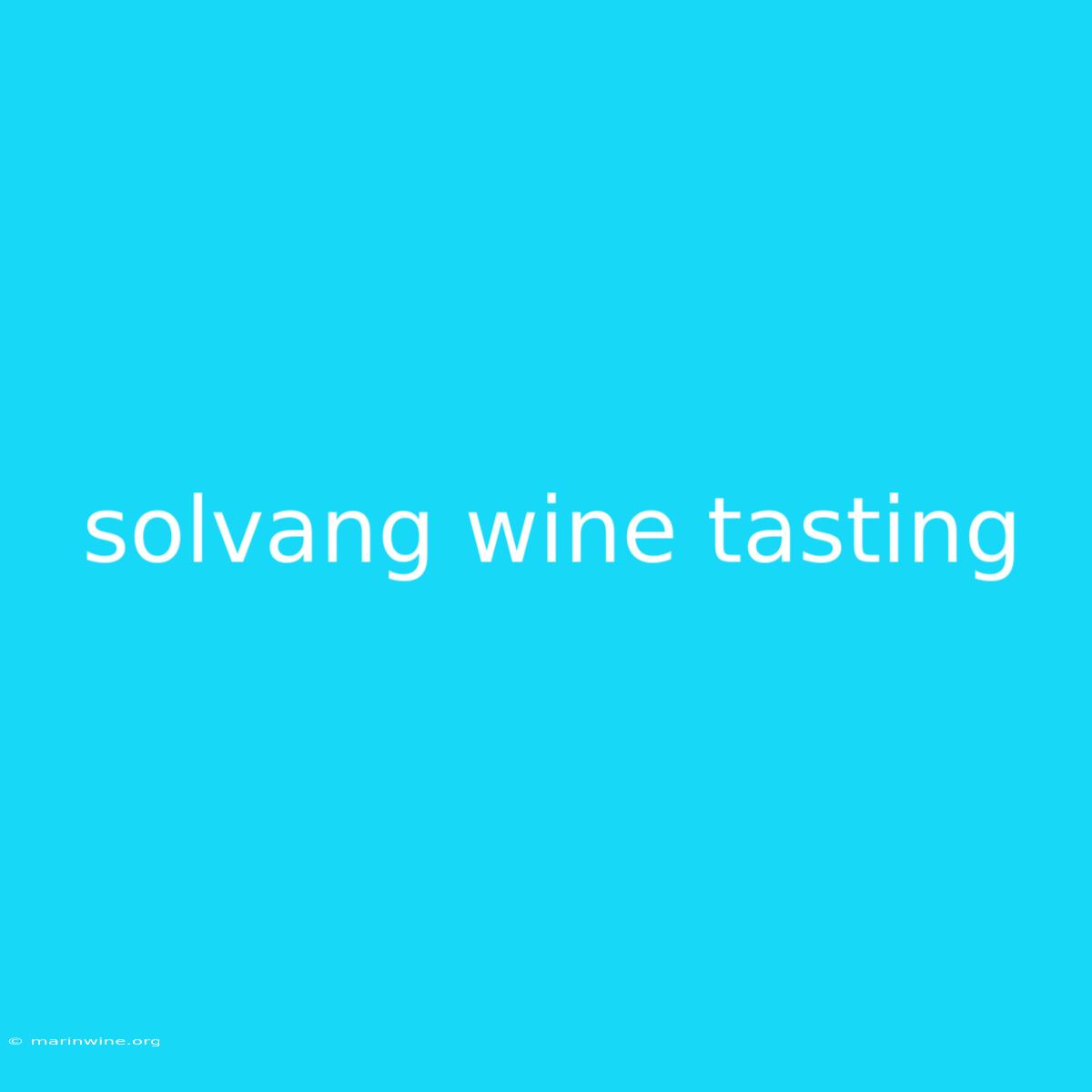 Solvang Wine Tasting