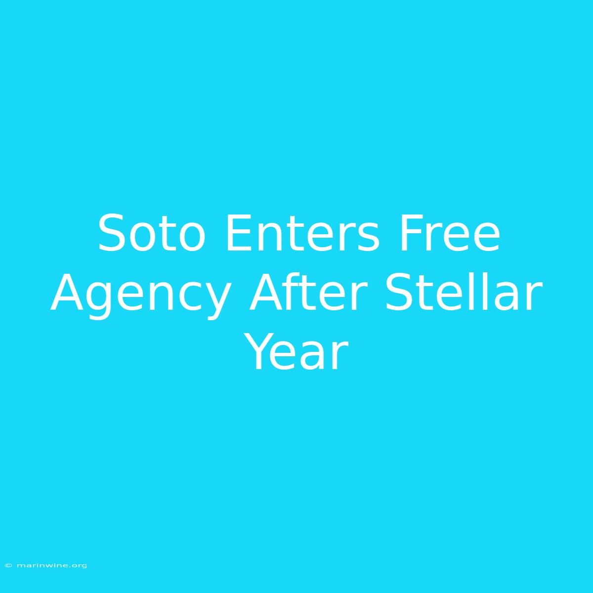 Soto Enters Free Agency After Stellar Year