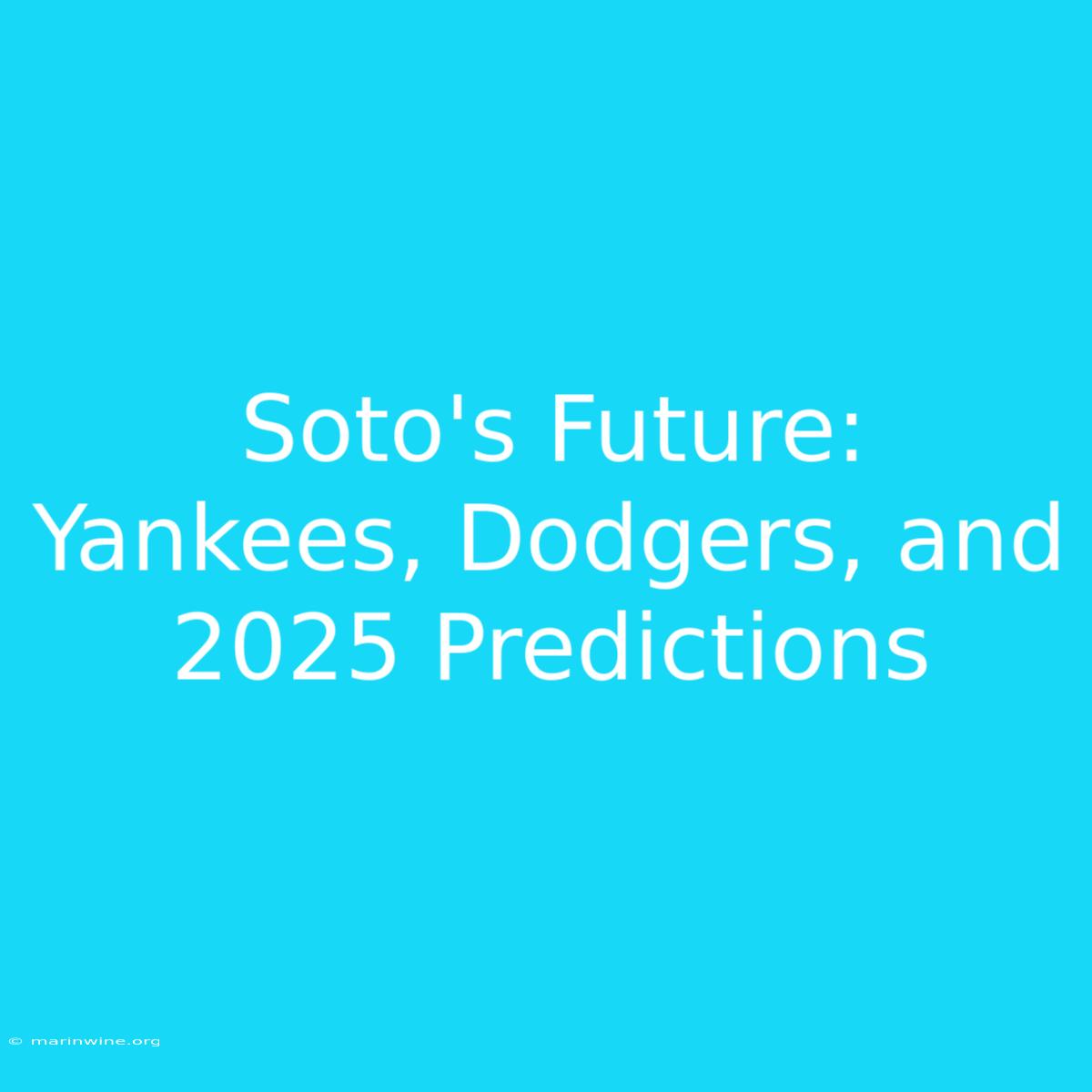 Soto's Future:  Yankees, Dodgers, And 2025 Predictions 