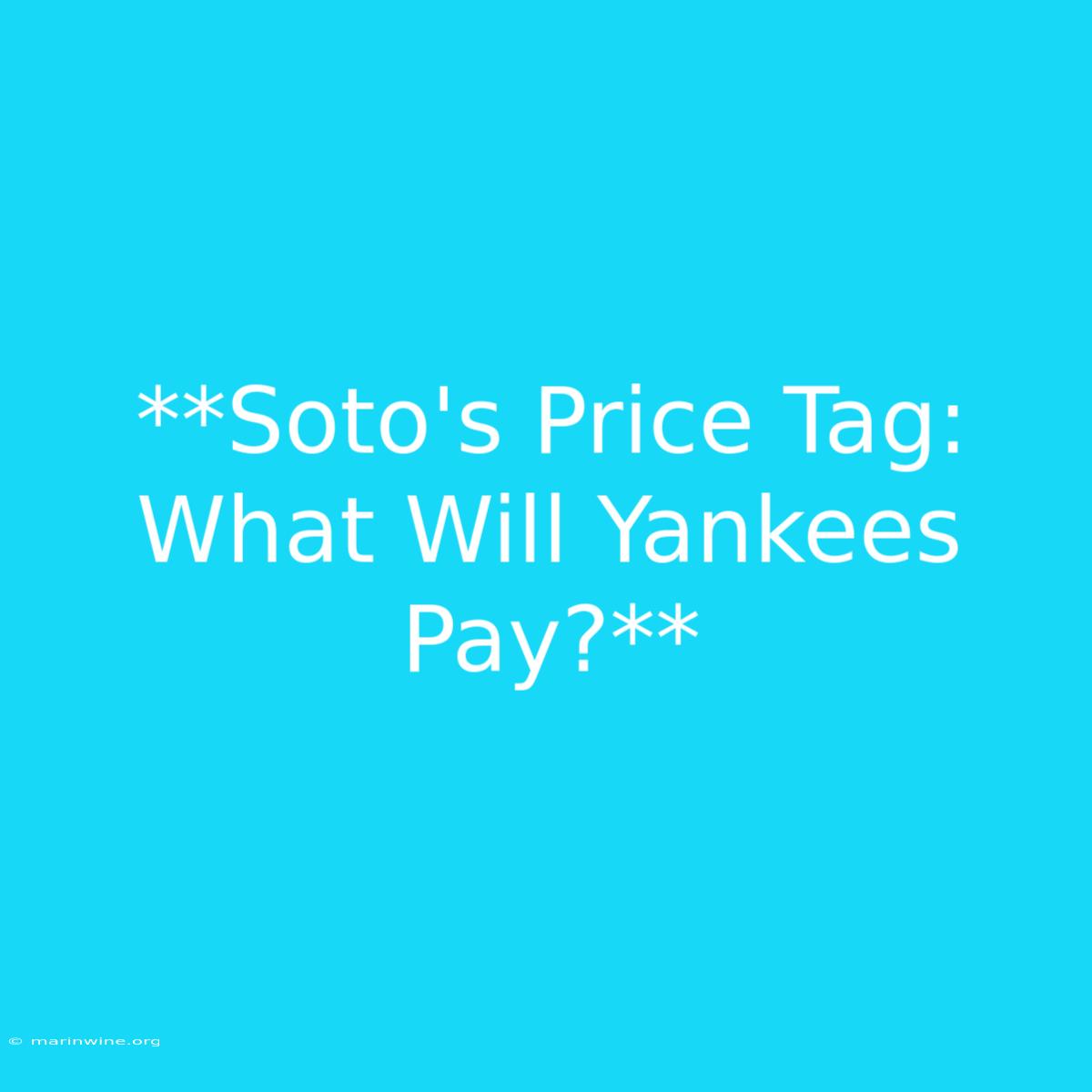 **Soto's Price Tag: What Will Yankees Pay?**