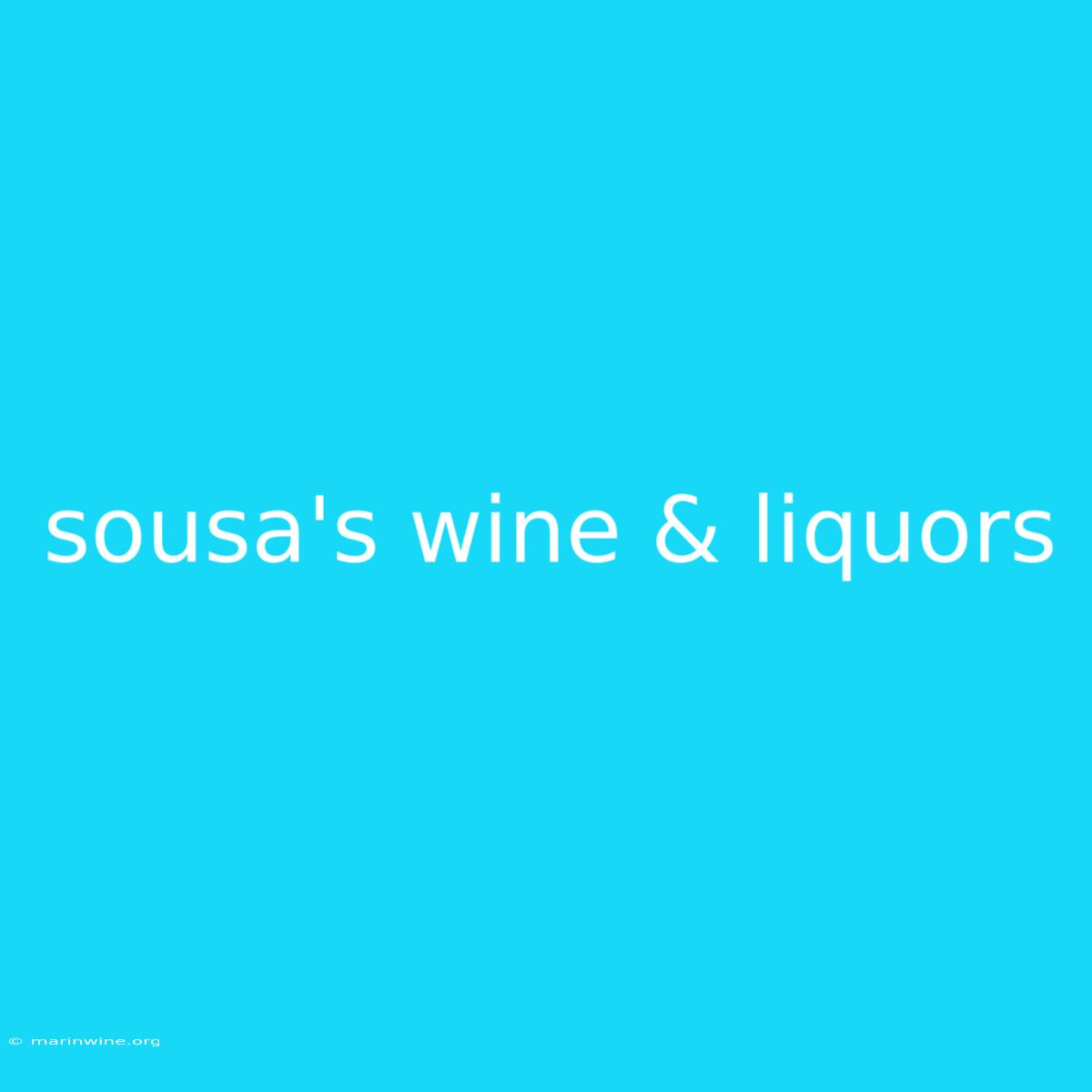 Sousa's Wine & Liquors