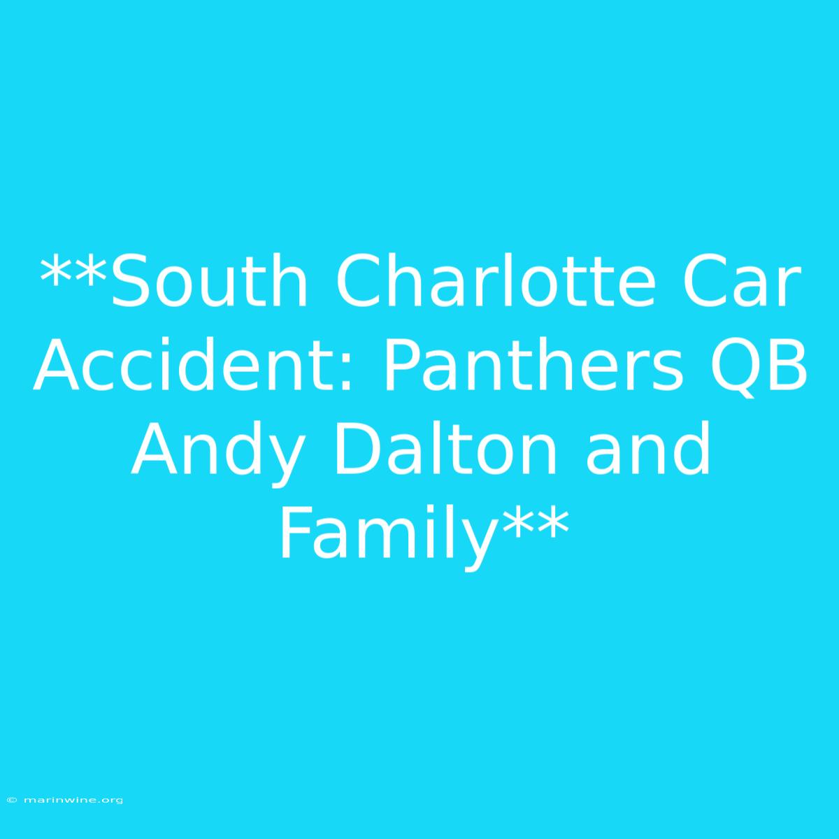 **South Charlotte Car Accident: Panthers QB Andy Dalton And Family** 