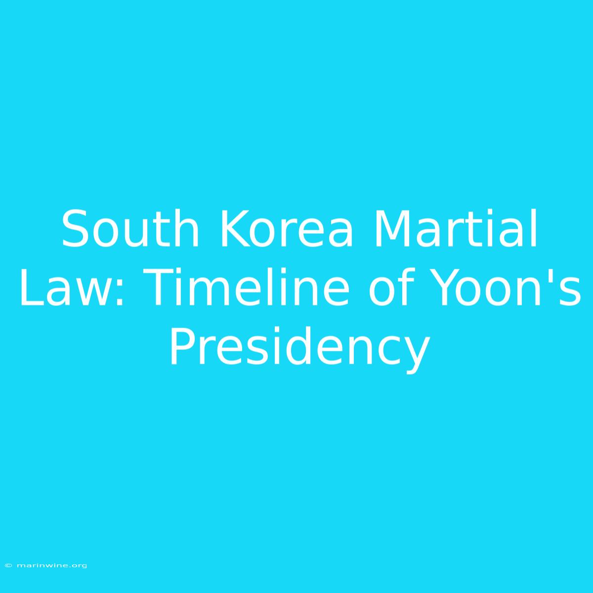 South Korea Martial Law: Timeline Of Yoon's Presidency