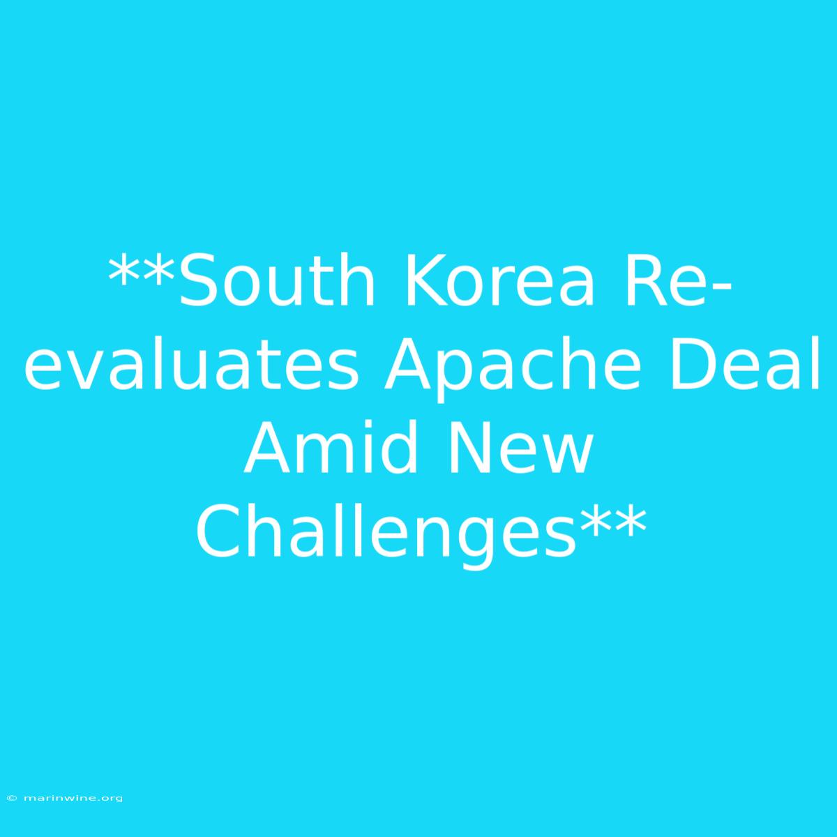 **South Korea Re-evaluates Apache Deal Amid New Challenges**