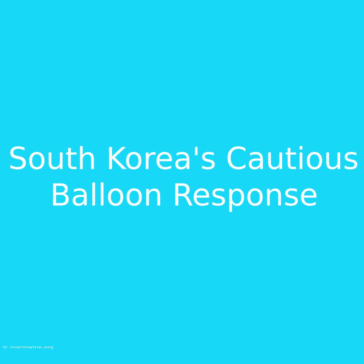 South Korea's Cautious Balloon Response