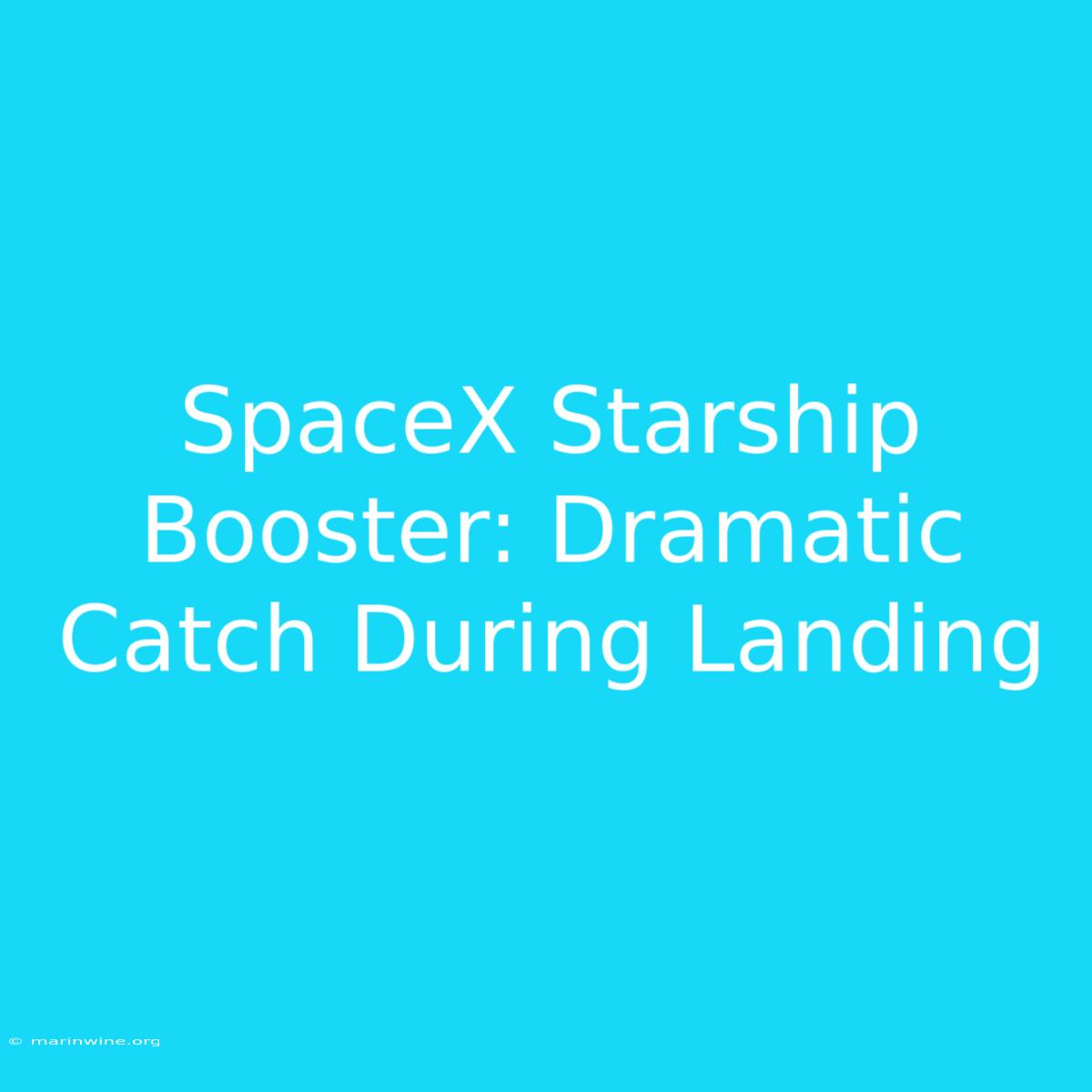 SpaceX Starship Booster: Dramatic Catch During Landing 