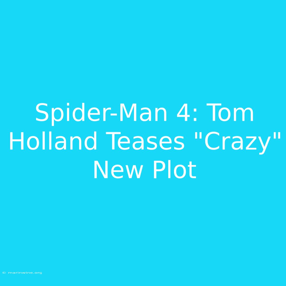 Spider-Man 4: Tom Holland Teases 