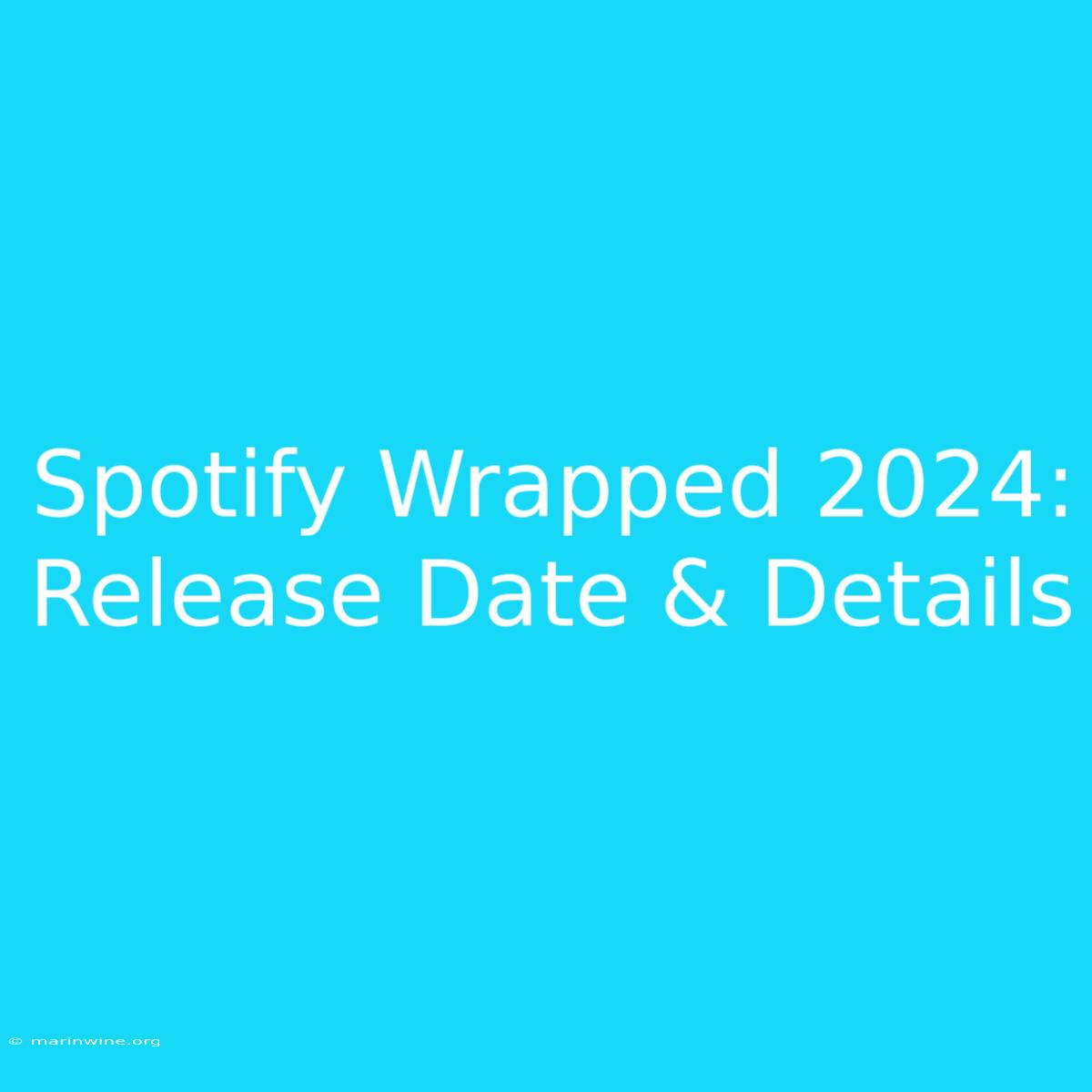 Spotify Wrapped 2024: Release Date & Details