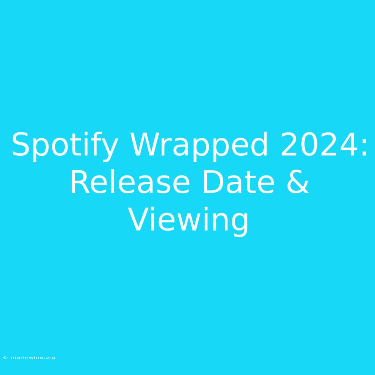 Spotify Wrapped 2024: Release Date & Viewing