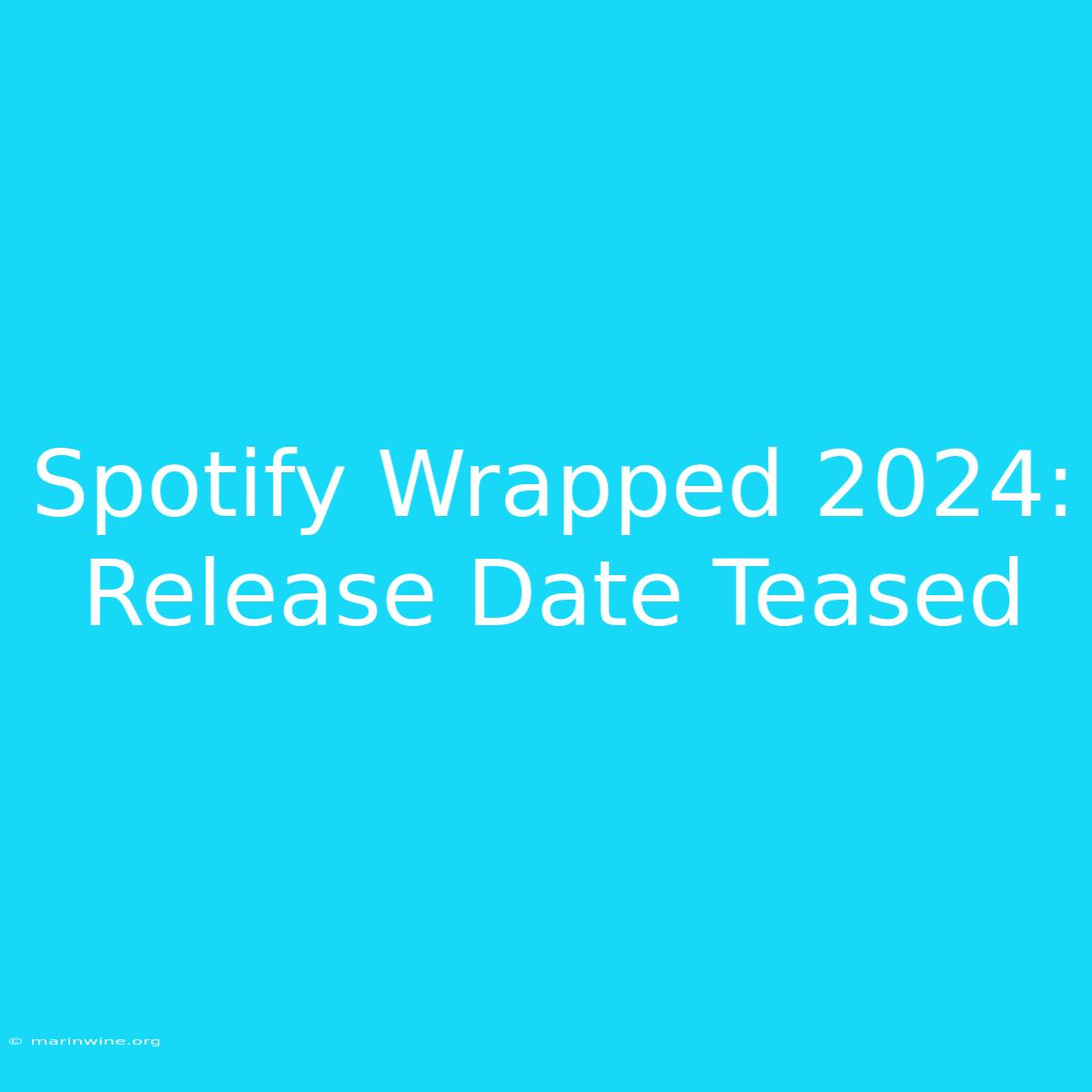 Spotify Wrapped 2024: Release Date Teased