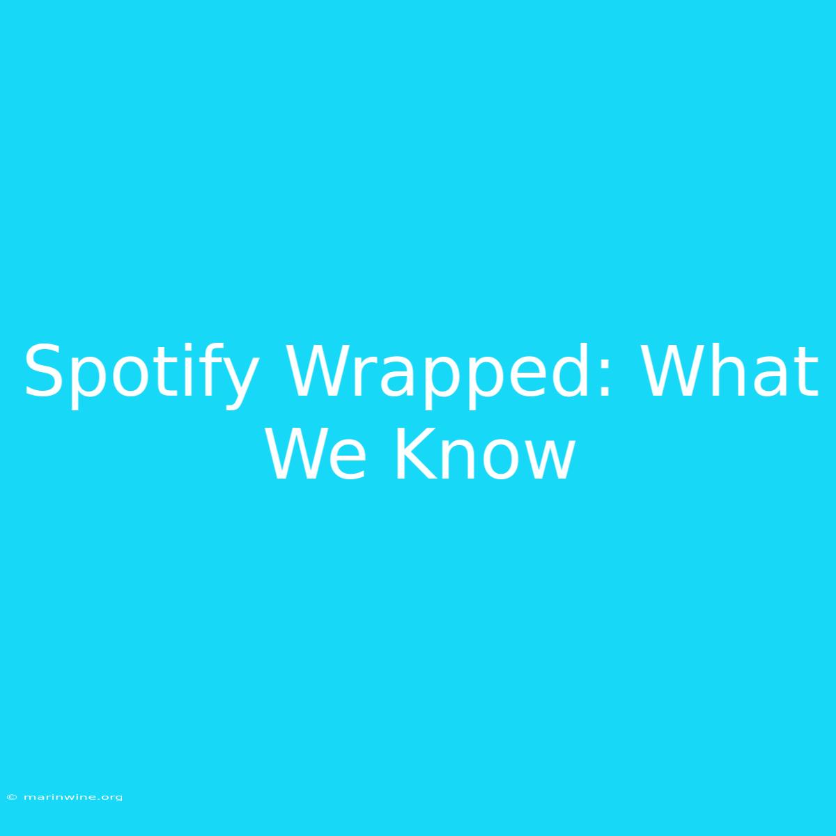 Spotify Wrapped: What We Know