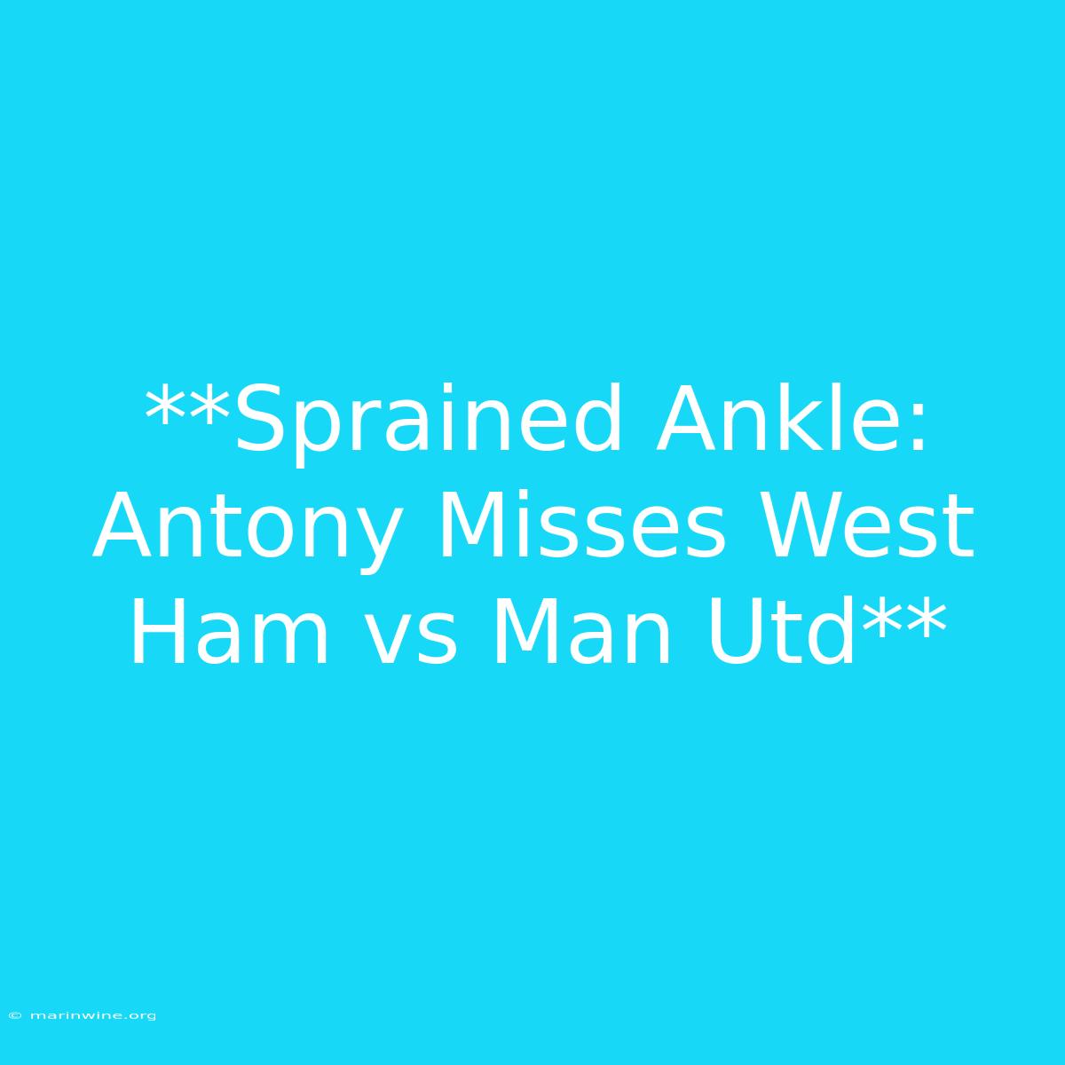 **Sprained Ankle: Antony Misses West Ham Vs Man Utd** 