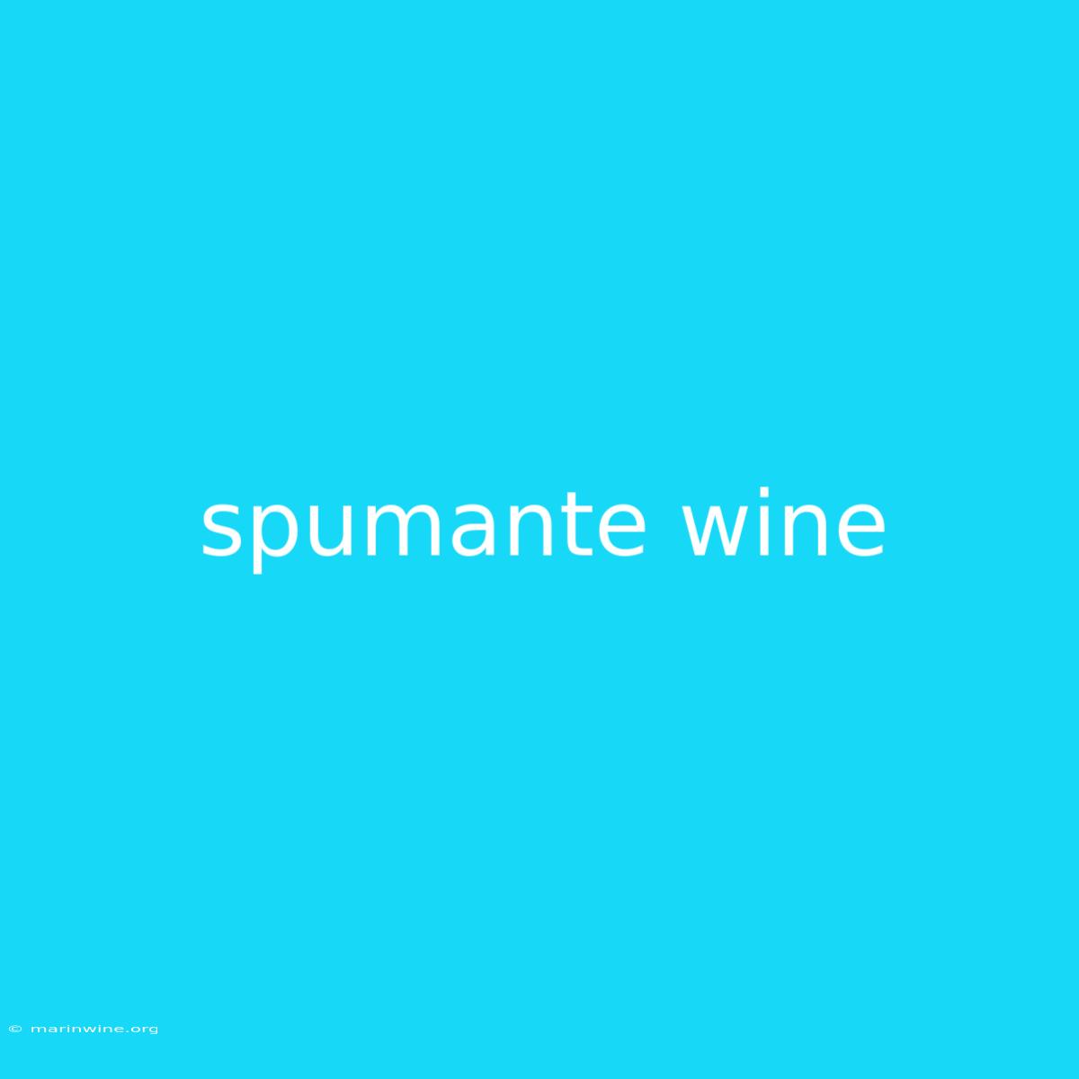 Spumante Wine