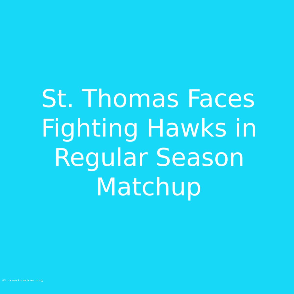 St. Thomas Faces Fighting Hawks In Regular Season Matchup