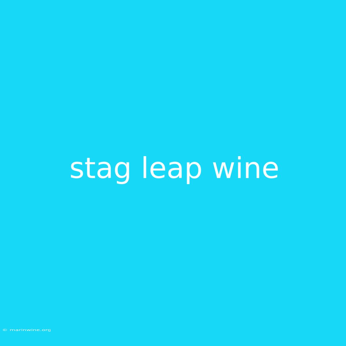 Stag Leap Wine