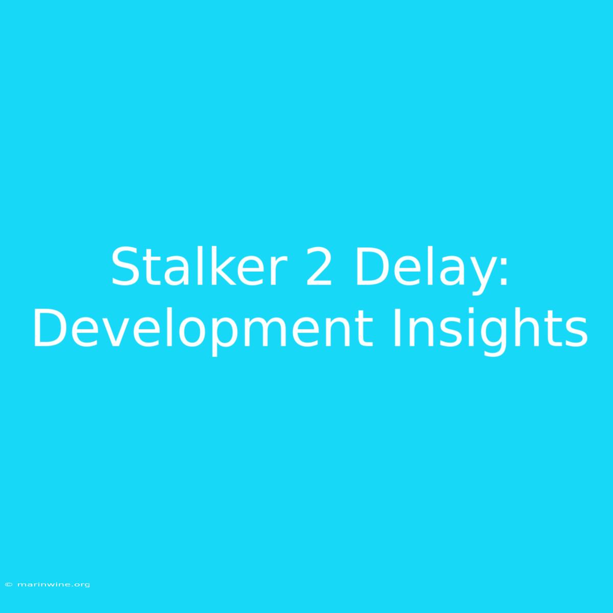 Stalker 2 Delay: Development Insights