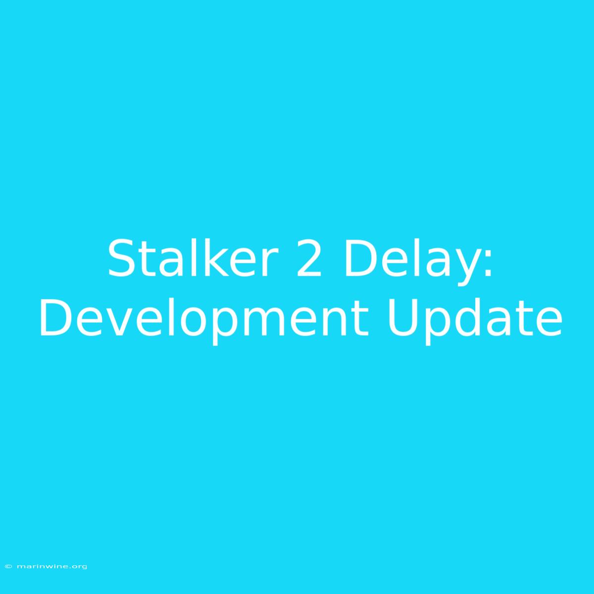 Stalker 2 Delay: Development Update