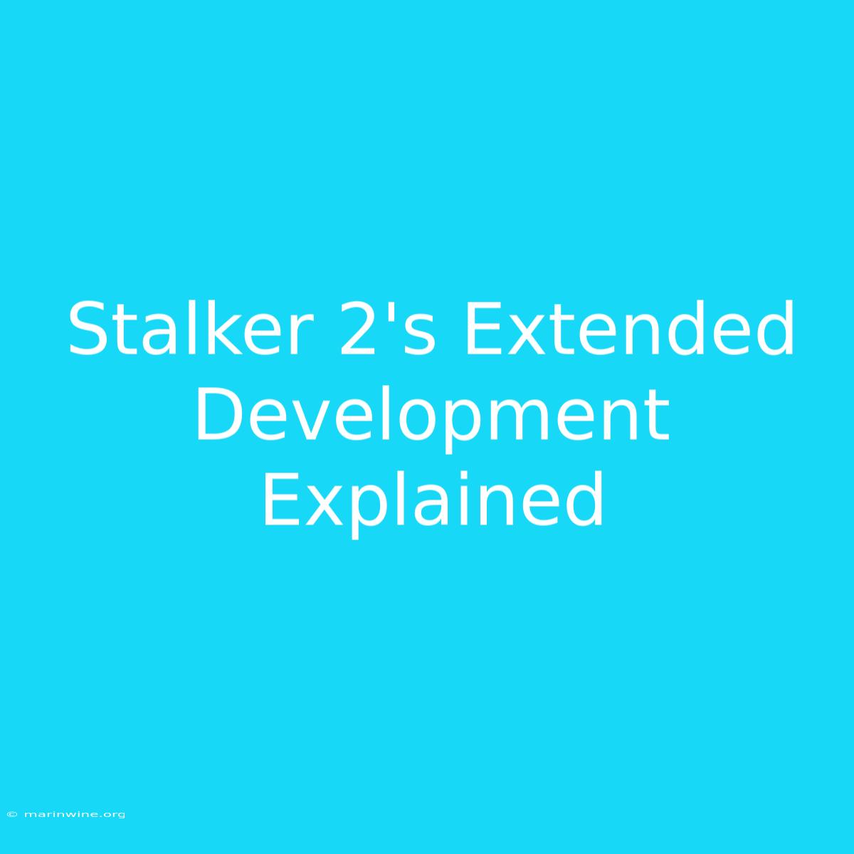 Stalker 2's Extended Development Explained