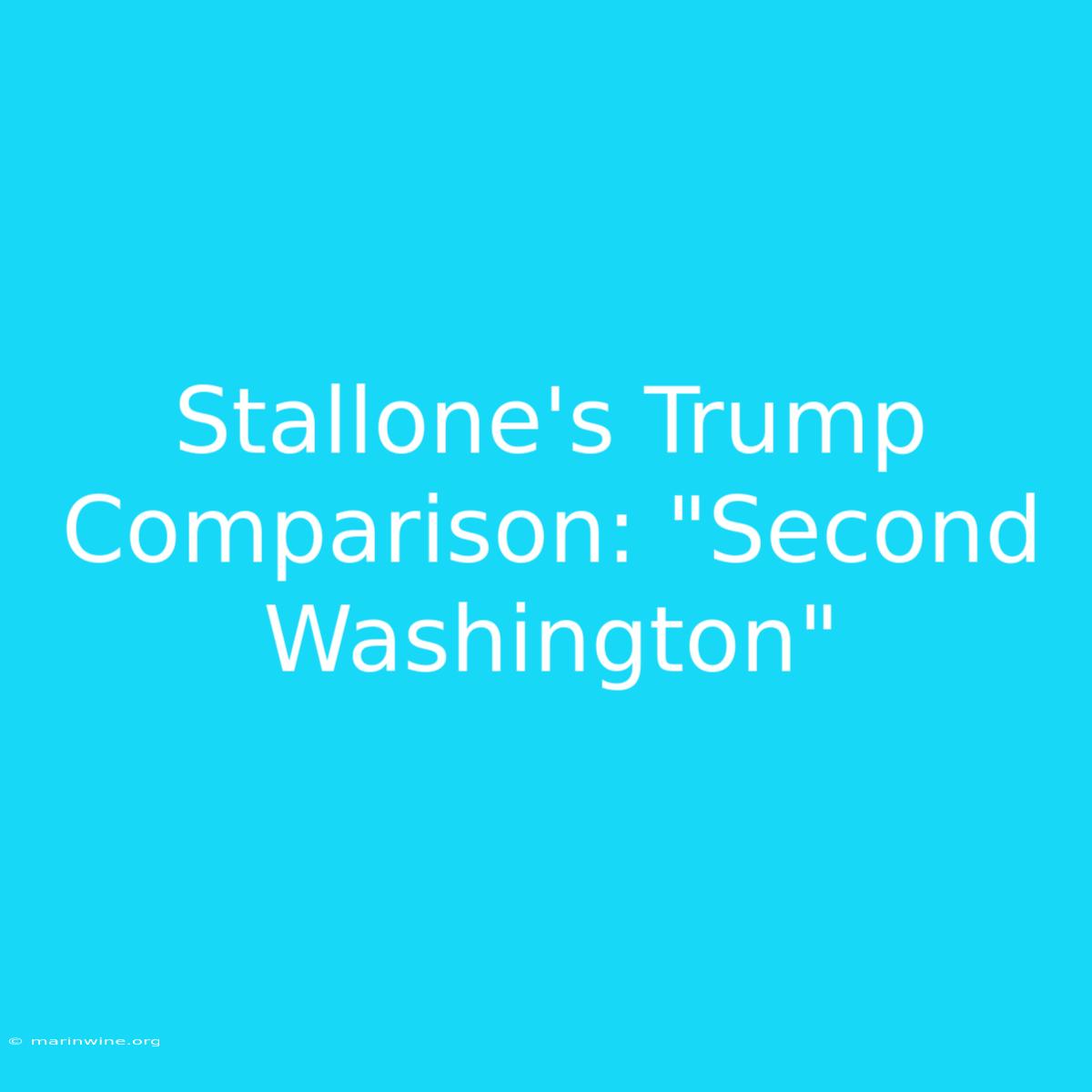 Stallone's Trump Comparison: 