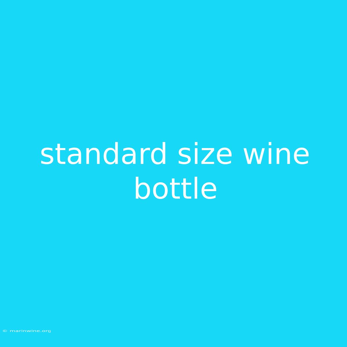 Standard Size Wine Bottle