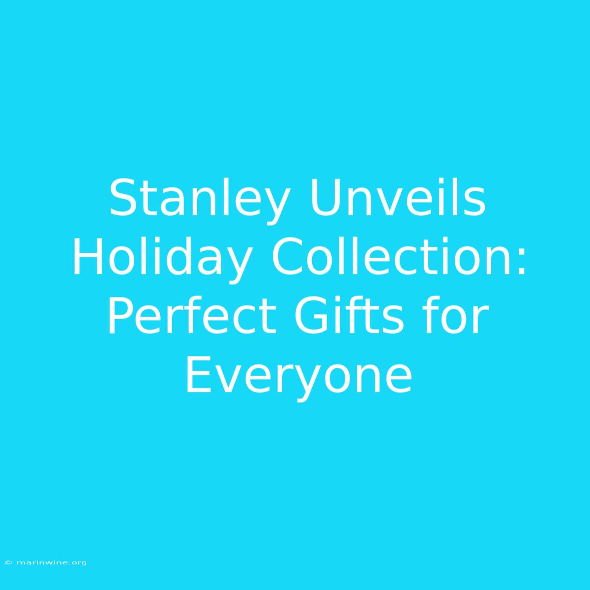 Stanley Unveils Holiday Collection: Perfect Gifts For Everyone 