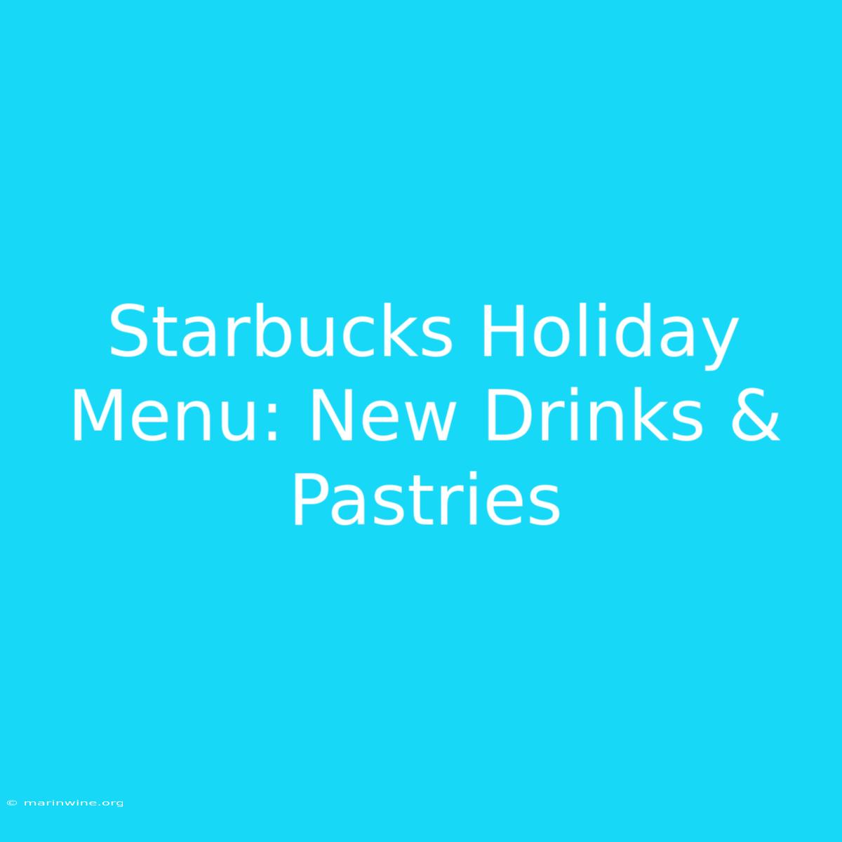 Starbucks Holiday Menu: New Drinks & Pastries