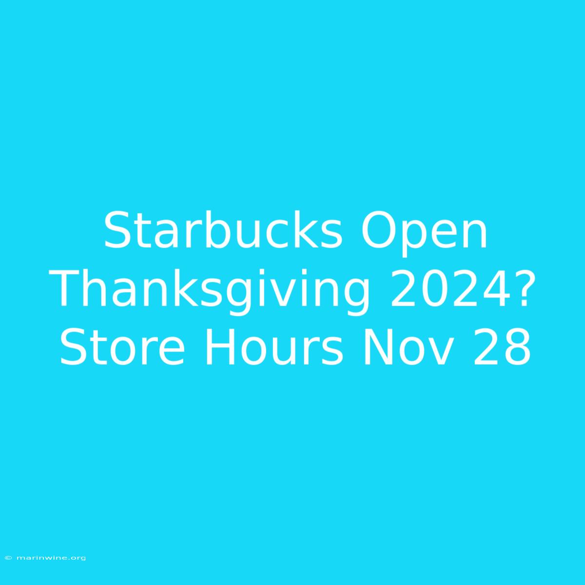 Starbucks Open Thanksgiving 2024? Store Hours Nov 28