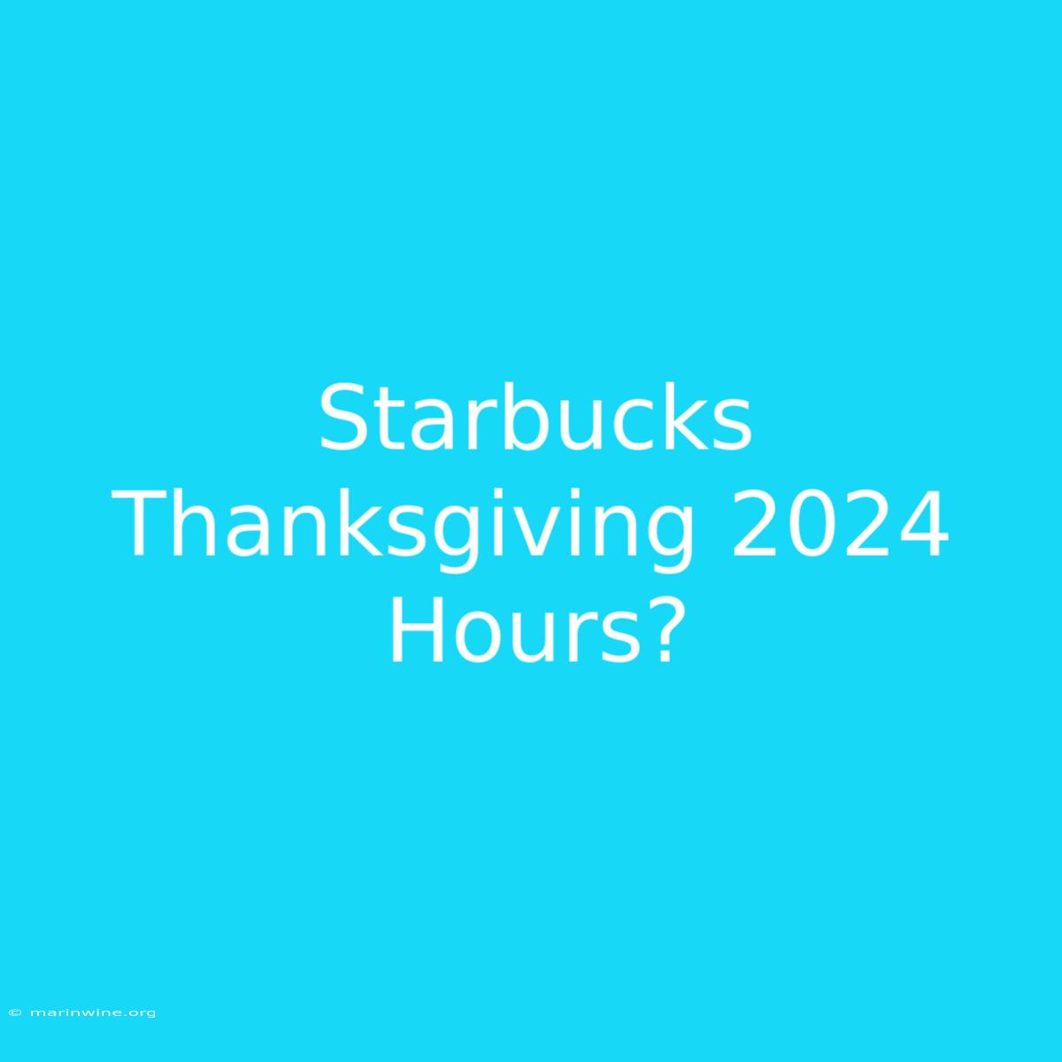 Starbucks Thanksgiving 2024 Hours?