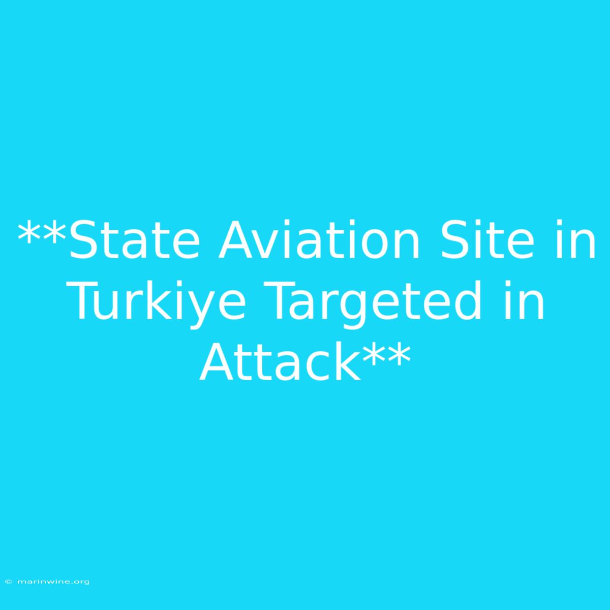 **State Aviation Site In Turkiye Targeted In Attack** 