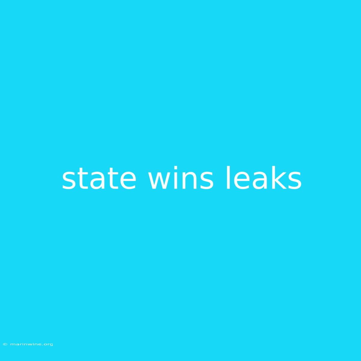 State Wins Leaks